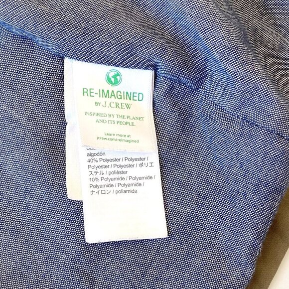 J.Crew Mens Cruiser Harrington Jacket XS Tan 2-Way Zipper Cotton Blend Pockets - Picture 10 of 16